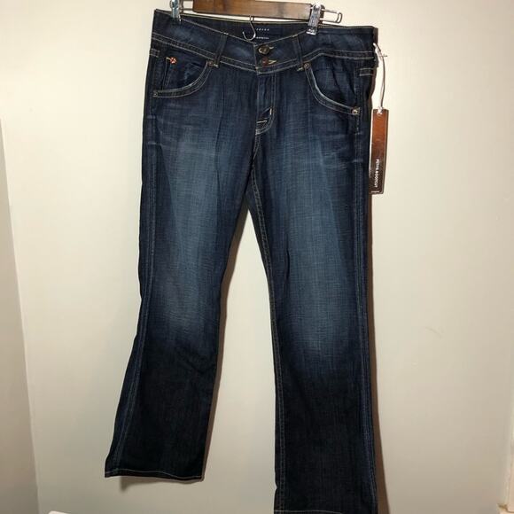 Hudson NEW womens jeans 32x31 petite bootcut dark wash stretchy y2k flap pockets - Picture 2 of 13